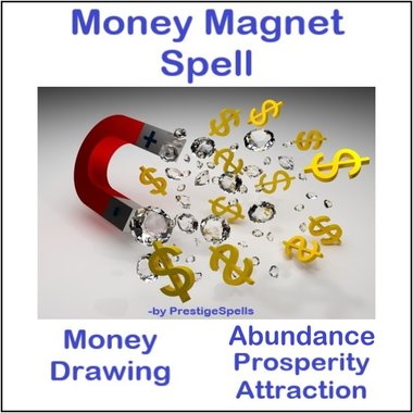 large red magnet drawing clear diamonds and gold dollar signs